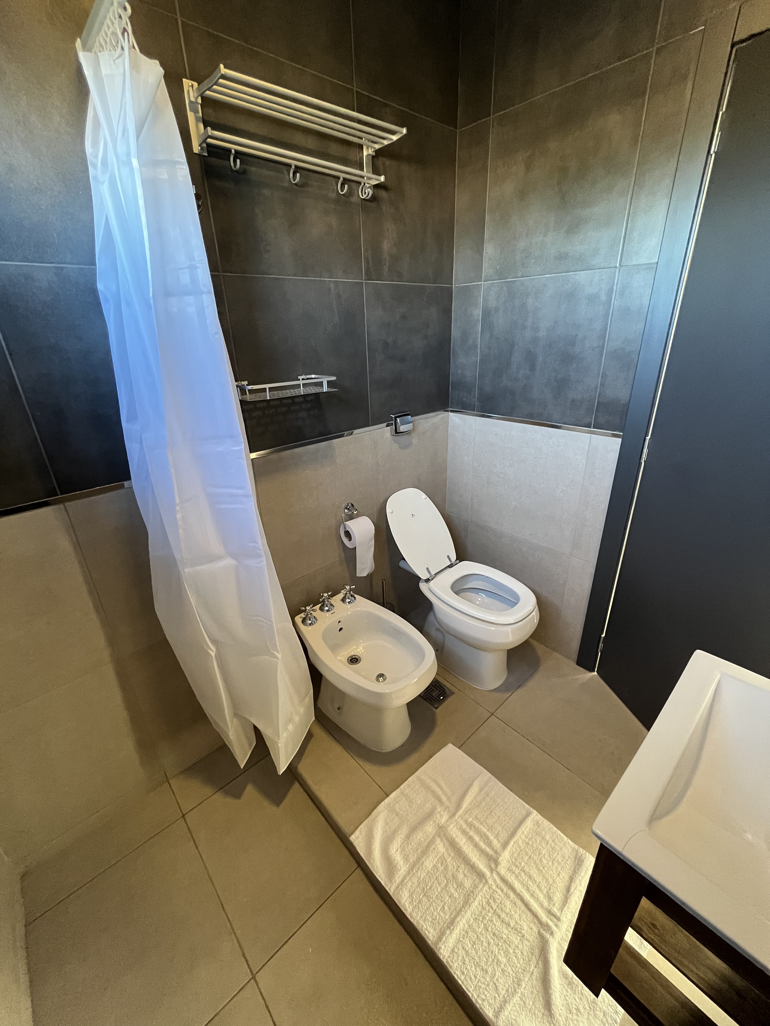 Baño amplico con ducha y bidet.